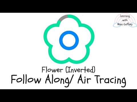 Follow the Line | Curvy Flower | Air Tracing for Kids (Inverted)