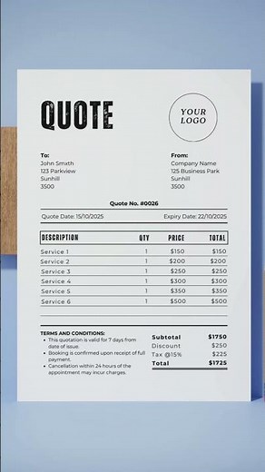 Canva Price List, Invoice and Billing Templates for Small Business