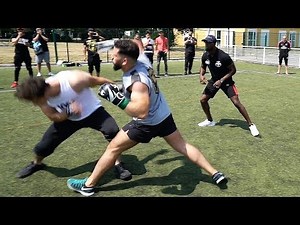 wrestler vs pro kickboxer in free fight