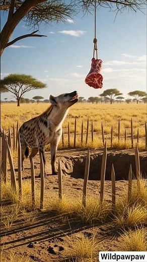 Will the Hyena Take the Bait or Run? #animals #wildlife