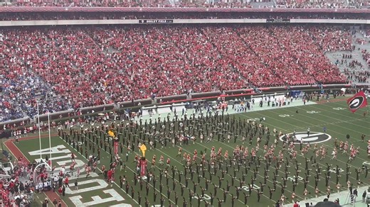 Here was my view from the upper deck, after “calling the Dawgs,” of the Georgia football team running onto Dooley field before last Saturday’s win over Kentucky, in front of 93000 fans! | Jason Dennis WTVM