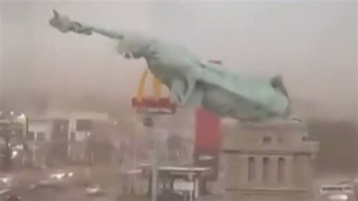 Brasilien: Sturm reisst Nachbildung einer Freiheitsstatue um