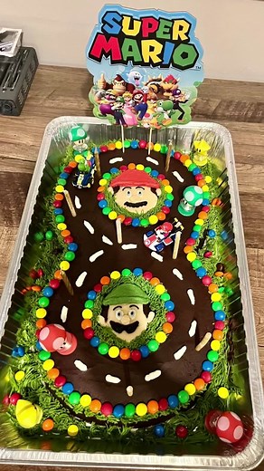Mario Kart Themed Number 8 Birthday Cake