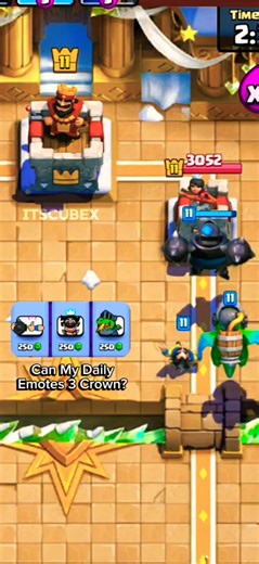 Can My Daily Emotes 3 Crown? #clashroyale #emote #megaknight #tweening #crshorts #supercell