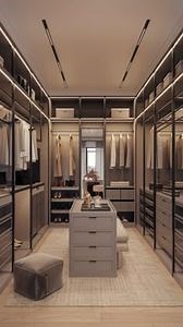 [Hot Item] Orient Solid Wood Elegant Walk-in Closet with Shoe Rack Solid Wood Closet