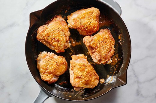 Super Easy Crispy Skinned Chicken Thighs From Your Stovetop and Oven