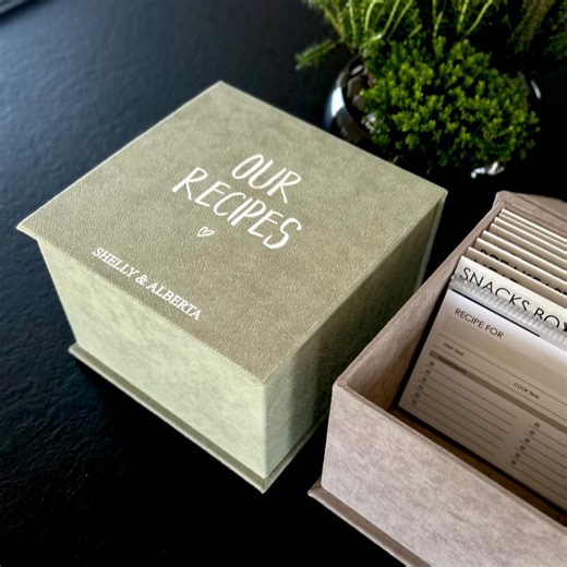 Personalized Recipe Box With Cards, Handmade Family Recipe Organizer - Etsy