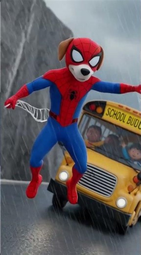 Spider Dog Saves a School Bus from Falling into a Deep Valley 😱🚌”