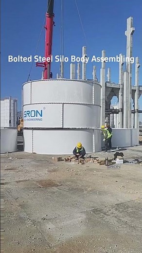 Bolted Steel Silo Body Assembling #steelsilo #siloconstruction