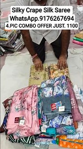 Silky Crape Silk Saree WhatsApp 9176267694 #saree #t#shorts #onepiece #silksaree #shortsfeed