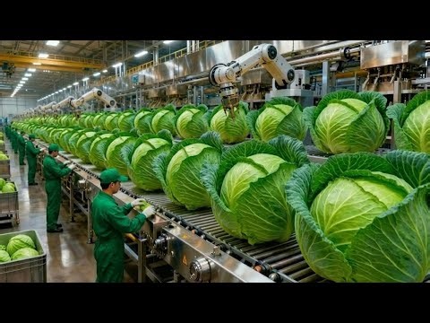 Inside a Modern Cabbage Factory 🥬 | From Raw Cabbage to Fresh Ready-to-Eat Salad (Full Process)