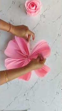 Part 1: Tutorial 30cms crepe paper rose in 30 mins(No glue gun 🚫🔫),flores de papel‪@PaperSaiarts‬