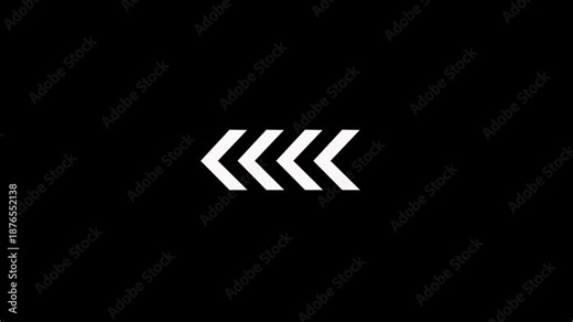 Minimalist chevron arrows moving left loop