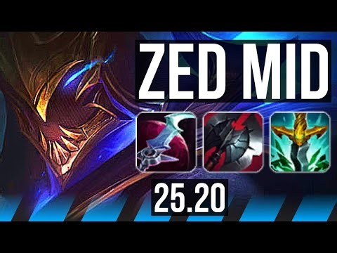 ZED vs YASUO (MID) | 73% winrate, 8 solo kills, Legendary | EUW Master | 25.20