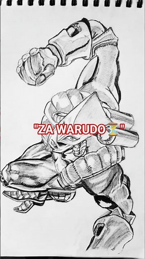 ZA WARUDO ⏳ | DIO’s Stand Drawing |JoJo #jojosbizzareadventure #sketch #theworld
