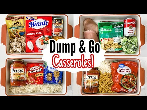 DUMP & GO CASSEROLES | 5 Super Quick & EASY Casserole Dinner Recipes! | Julia Pacheco