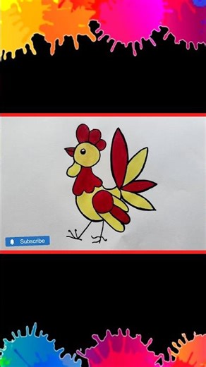 Easy Hen Drawing for Kids 🐔 | Step by Step #shorts