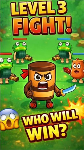 Level 3 Epic Cartoon Battle 😱⚔️ | Funny Fighting Game #shorts