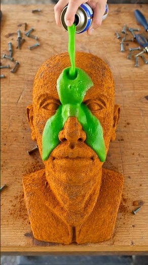 Rust removal on metal statue #metal #rust #cleaning
