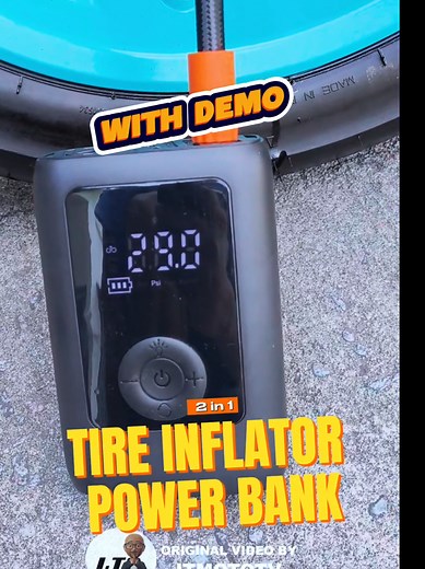 2-in-1 Portable Tire Inflator & Power Bank Air Compressor