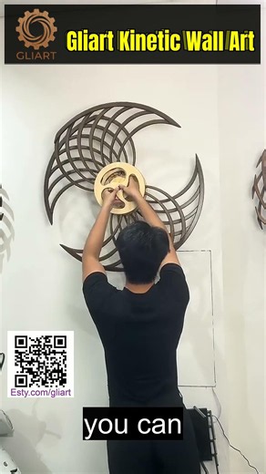 Gliart Kinetic wall art Calming Wind Up Kinetic Wood Art for Smooth Relaxation #EtsyShop #KineticWa