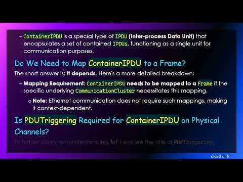 Understanding the Mapping of ContainerIPDU to Frames in AUTOSAR