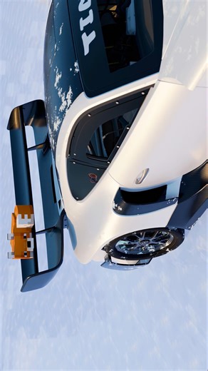 Minecraft cute fox chilling on the Porsche #caredit #minecraft #fox