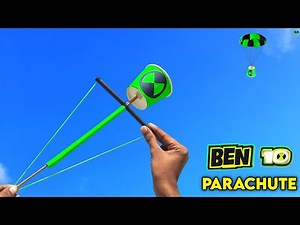 How to make BEN 10 Parachute launcher | DIY throw parachute ,how to make parachute from plastic bag