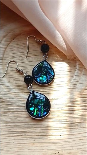 I went from this to this...UV RESIN EARRINGS edition #shorts