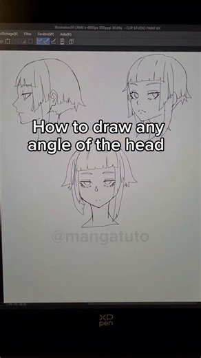 How to draw any angle of the headby mangatuto_on