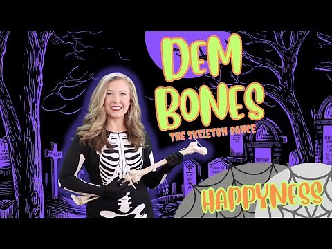Dem Bones | The Skeleton Dance | Halloween Song | HappyNess