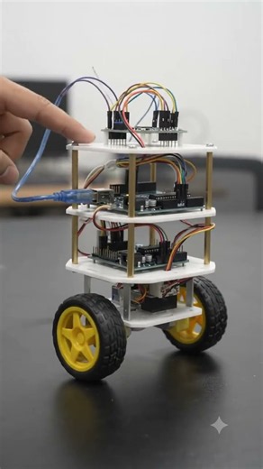 Ever tried balancing a broom on your hand? #ArduinoUno #RoboticsClub #DIYRobot #Coding #Electronics