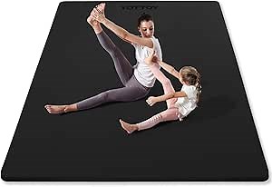 YOTTOY Large Yoga Mat (75 * 52 * 1/2inch),Extra Wide TPE Exercise Mat,Non-Slip Workout Mat for Pilates, Fitness, Barefoot, Home Gym Studio with Strap and Towel