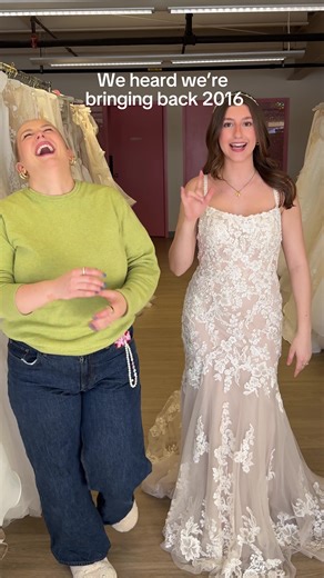Is 2016 officially back? We think so. We took classic 2016 bridal trends like boho and mermaid gowns and reimagined them for 2026. Each of us chose our favorite “2016 vibe” dress that we would love to see a modern bride wear today. They’re honestly so cute. Lizzie’s pick: Dana by Morilee, size 8 Abby’s pick: Sydney by Tia Adora, size 8 Olivia’s pick: Amelia by Eddie K, size 8 Which one would you wear? Tell us in the comments.#2026bride #2016