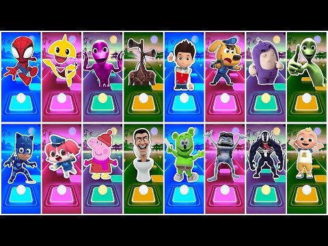 SKIBIDI TOILET 🆚 BABY SHARK 🆚 SHERIFF LABRADOR 🆚 MINIONS 🆚 ODDBODS | Tiles Hop EDM Rush!