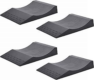 Maxsa 37353 Park Right Tire Saver Ramps for Flat Spot Flat Tire Prevention and Vehicle Storage for Vehicles up to 10 Tons, Black, Set of 4