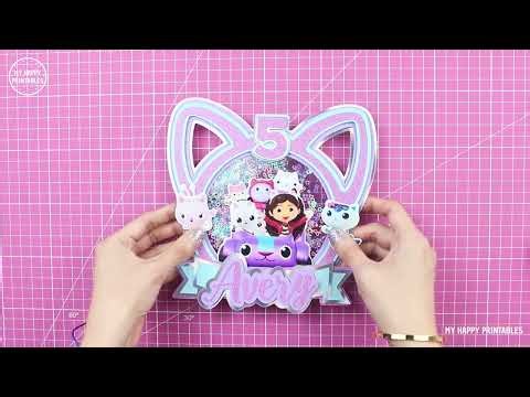 Gabby´s dollhouse cake topper assemble tutorial - Files for Cricut, Silhouette , SVG
