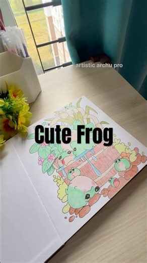 Cute Frogs Drawing 🐸#art #drawing #frog