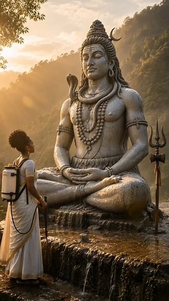 She came to clean an ancient statue with humble hands.She left with a heart full of peace. ✨🙏