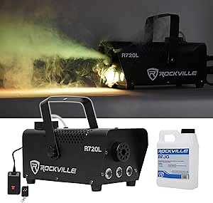 Amazon.com: Rockville Fog/Smoke Machine w/Remote+Fluid+Multi Color LED Built in (R720L) : Musical Instruments