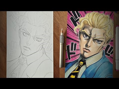 Drawing Kira Yoshikage from Jojo's Bizarre Adventure | Step-by-Step Tutorial