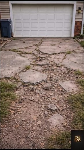 Cracked Driveway → Perfect Concrete Driveway Satisfying Restoration #restoration #construction