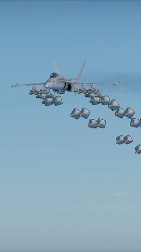 Fighter jet drops a huge cloud of smart bombs. | Tanzia Akter
