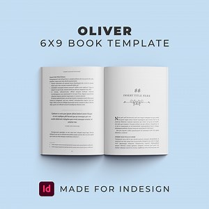 OLIVER Indesign Book Template | 6x9 Interior Pages| KDP | Novel | Self Publishing - Etsy