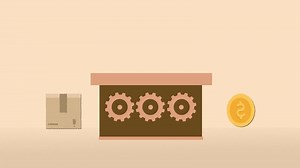 business funnel selling products and generating profits coin animation