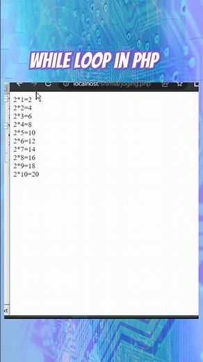 Creating Number Table using PHP with while loop #funwithtech #php #coding