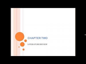 Literature review Research chapter Two