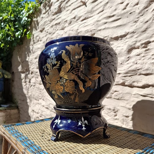 Vintage French Jardiniere, Ceramic Planter, Lunéville, Style Floral Pattern, Plant Pot, Decorative Cachepot. - Etsy