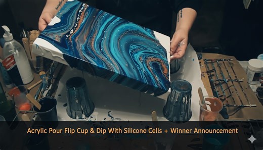 Acrylic Pour Flip Cup & Dip With Silicone Cells + Winner Announcement