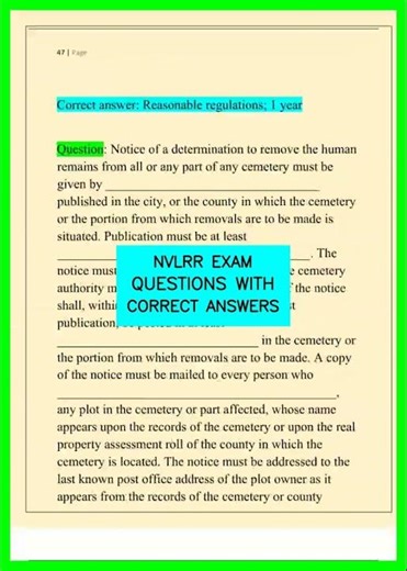 NVLRR EXAM QUESTIONS WITH CORRECT ANSWERS video